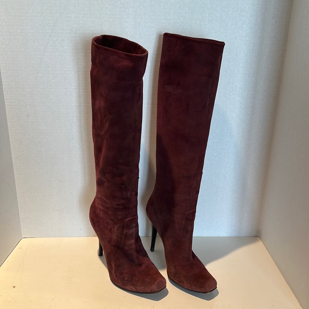 Costume National burgundy Suede Boots